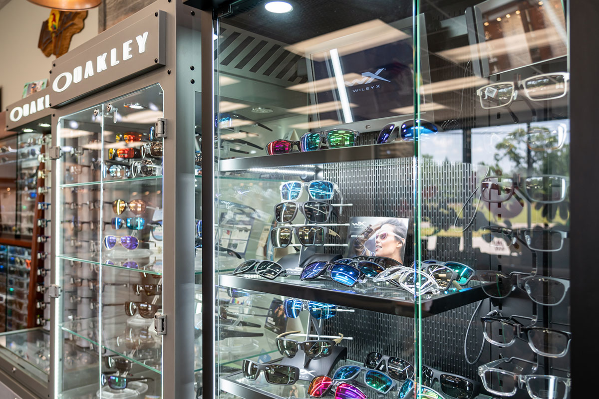 AdobeStock_353423547_Preview Advanced Eyecare optical space with a variety of Oakley glasses and sunglasses available